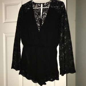 Black lace romper